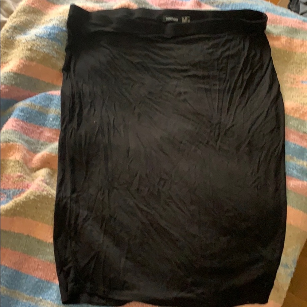 Boohoo black midi tube skirt